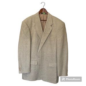 Deansgate Tan Beige Silk 2 Button Blazer Blazer Button Men's 46 Long Vintage